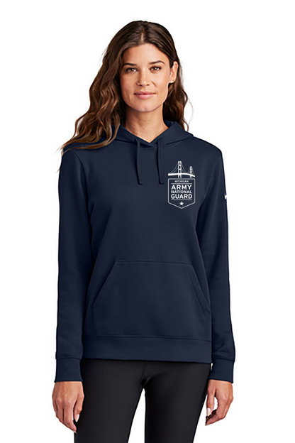 Nike Ladies Club Fleece Sleeve Swoosh Pullover Hoodie